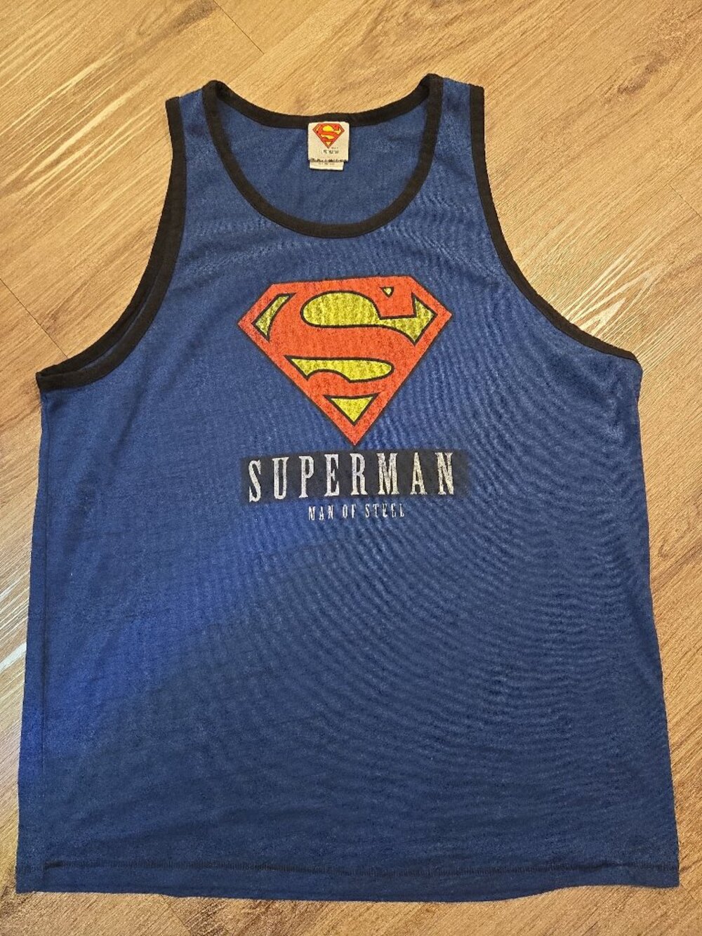DC Comics Superman Man Of Steel Blue Mens Tank Top